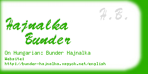 hajnalka bunder business card